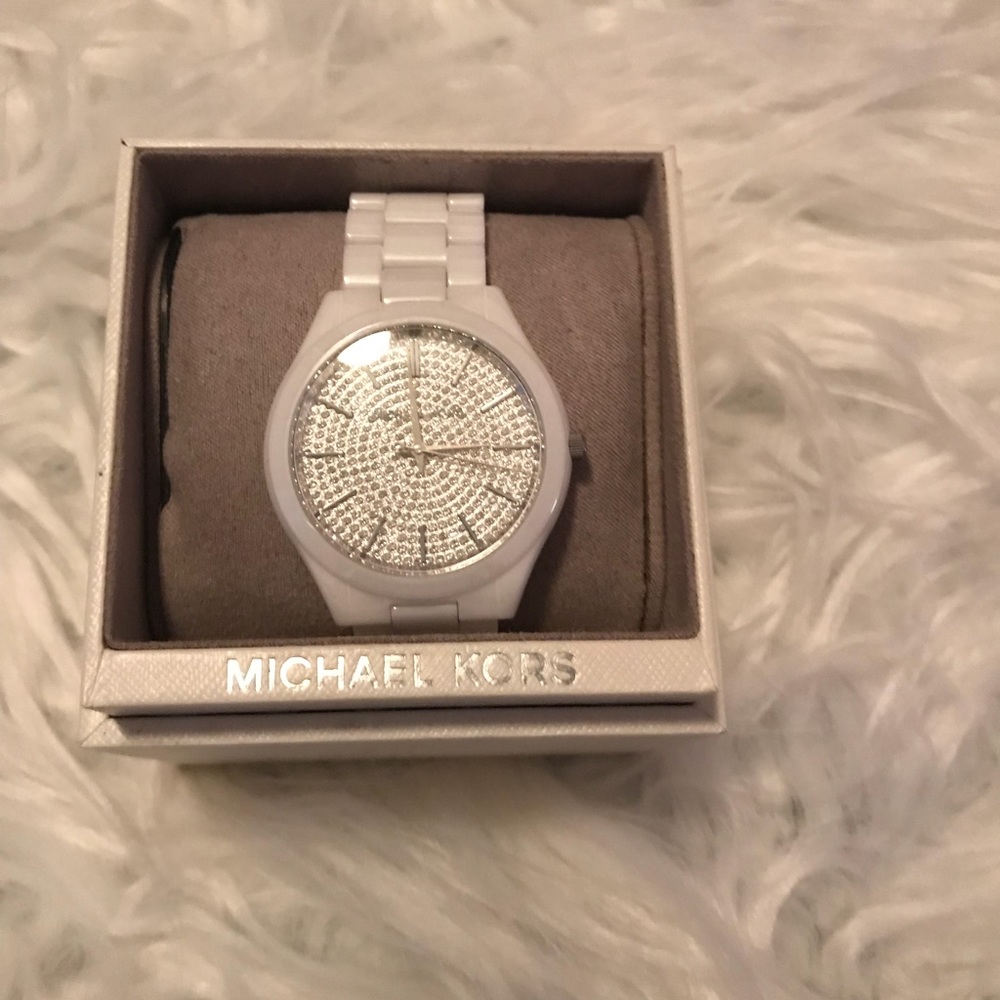 Authentic white michael kors watch